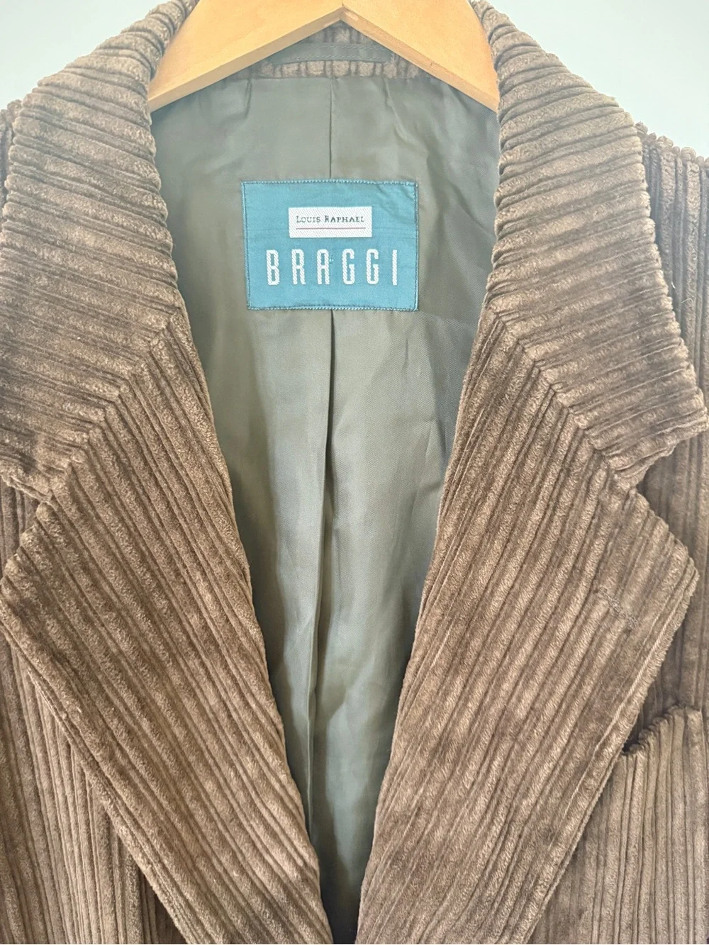 Braggi Louis Raphael Brown Wide Wale Corduroy Blazer 42R
